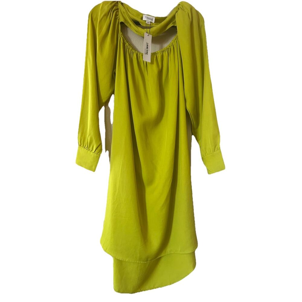 TEREA by Andrea Pitter Women's Green Long Sleeve Cutout Tie Waist Dress X-Large